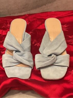 Jacquemus Light Blue Knotted Slide Mules